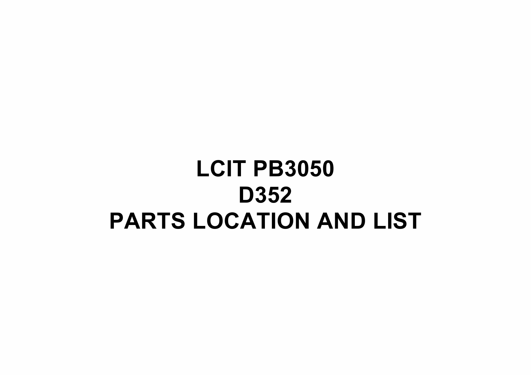 RICOH Options D352 LCIT-PB3050 Parts Catalog PDF download-1